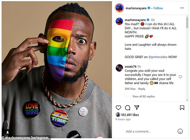 After even more hateful comments, the actor and comedian posted another photo to help make his point: 'Are you mad?! I can do this ALL DAY... but I think I'll do it ALL MONTH'