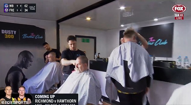 Many fans even got special Dustin Martin 300 haircuts at a mobile barbershop at the MCG