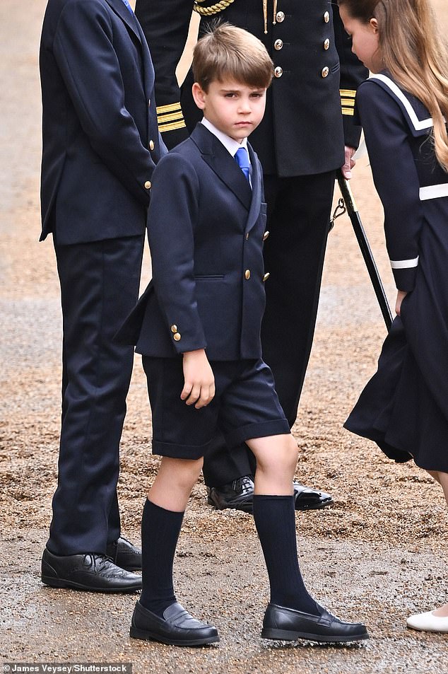 Prince Louis didn't seem too impressed with the event as he stepped out with his family.