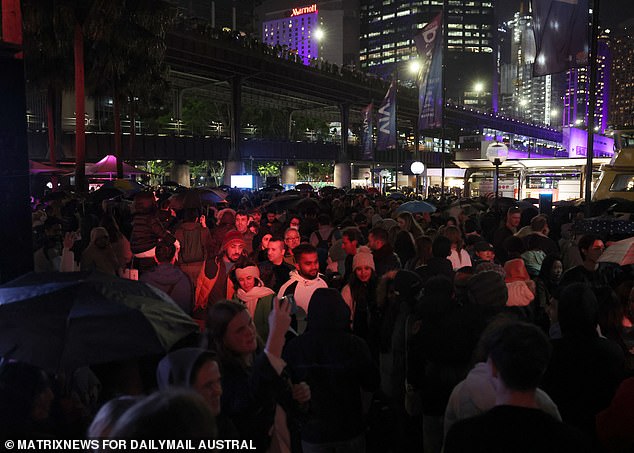 Organizers said the drone show was canceled due to the weather, although many complained there was only a brief window of rain.