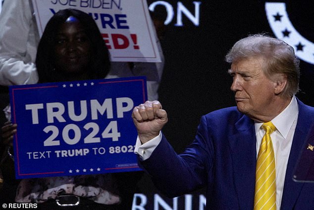 Donald Trump is scheduled to address the convention on Saturday. He is seen here at a Turning Point USA event in Phoenix, Arizona, earlier this month.