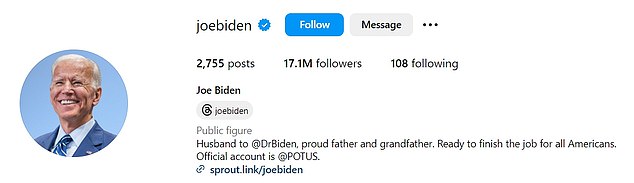 1718468078 370 Trump follows himself while Biden opts for Hailey Bieber and