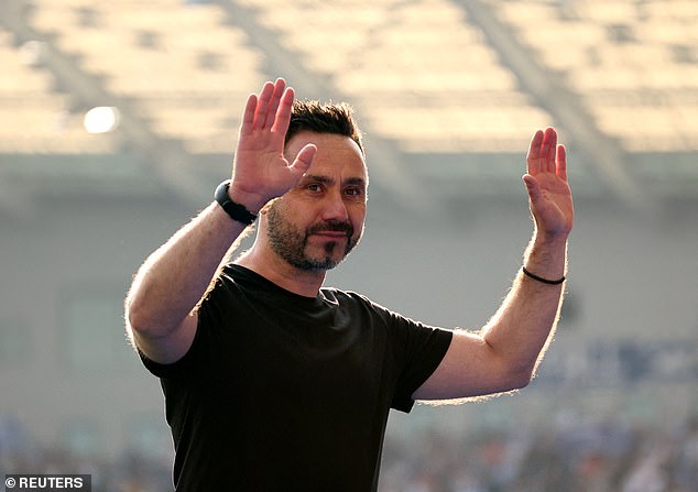 Roberto De Zerbi (pictured) parted ways with Brighton in May and it appears the club has wasted no time in finding a new manager.