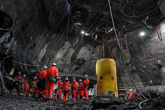 In a hole: North York Moors (above) and in the depths of Woodsmith Mine (above)