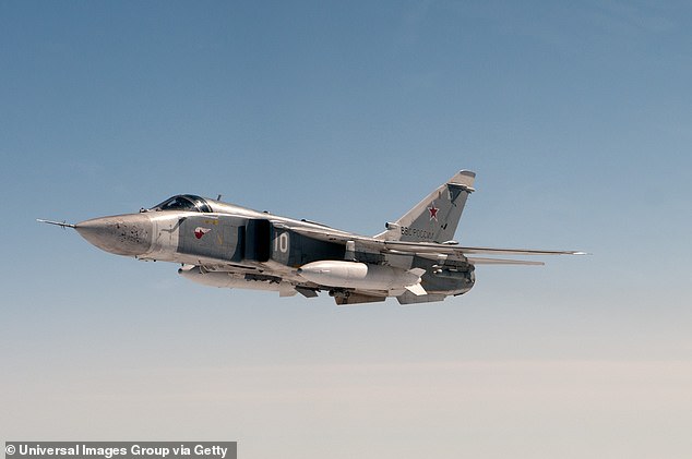 A Russian SU-24 aircraft invaded Swedish airspace over its strategic Baltic island of Gotland on Friday, prompting the Swedish air force to deploy its fighter jets (file photo)