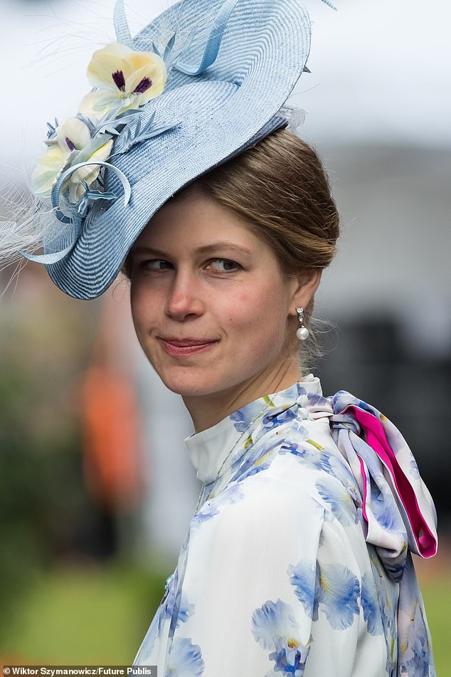 Her daughter Lady Louise, like Kate, immersed herself in sustainable fashion practices: she wore the same Suzannah London dress (£1,290) she wore to the coronation last year, and borrowed Jane Taylor's custom-made hat which his mother wore at Ascot last year.