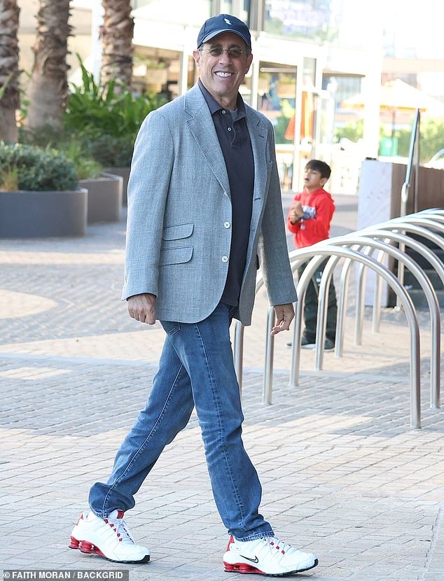 The actor, whose appearance came after he sparked fears for his health, appeared in high spirits as he strolled through Perth's main shopping streets.