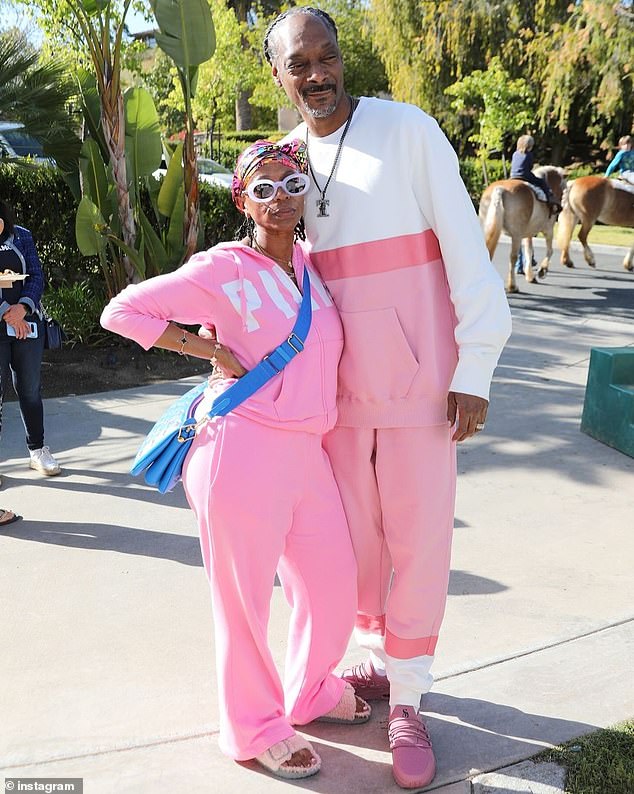 The longtime couple, who met when they were teenagers in Los Angeles, even coordinated outfits for their special day by wearing matching pink and white sweatshirts.