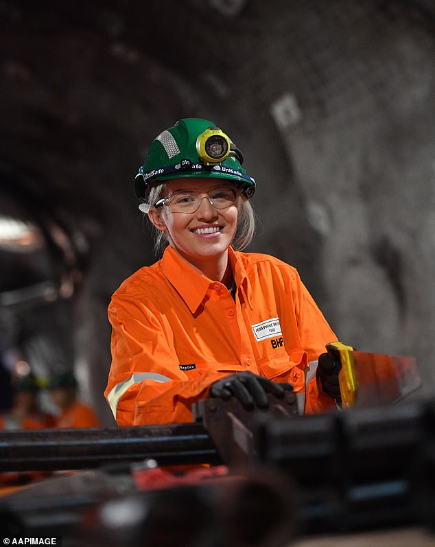 Sawka urged Australians to consider making money working in the sector before investing the funds to increase their wealth (pictured, a mining worker).