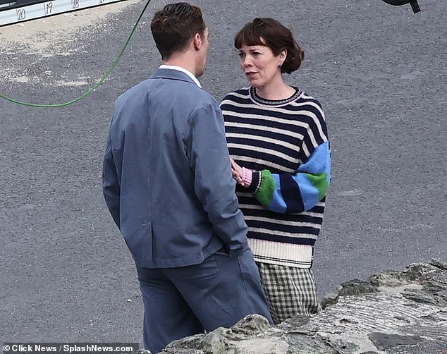 The Crown star Colman, 50, and Sherlock's Cumberbatch, 47, were spotted filming their first scenes in the pretty Devon resort town of Salcombe last week.