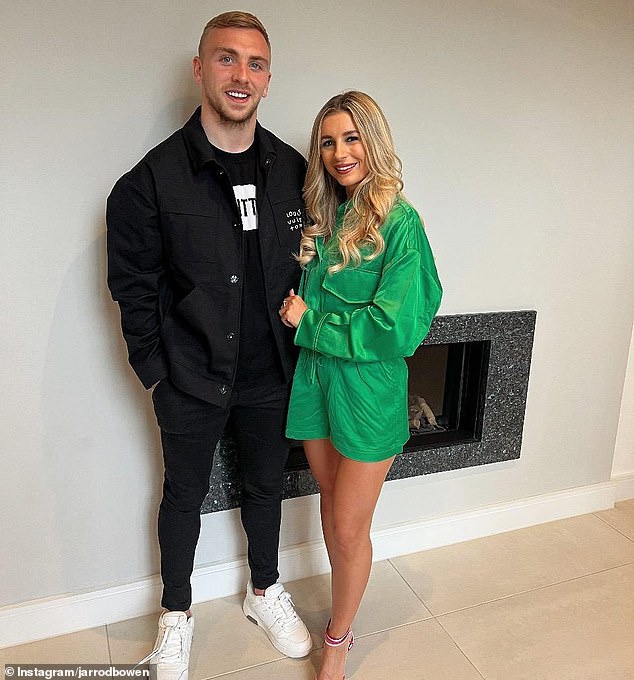 One of the songs sung that night was about Bowen and his partner Dani Dyer (right)