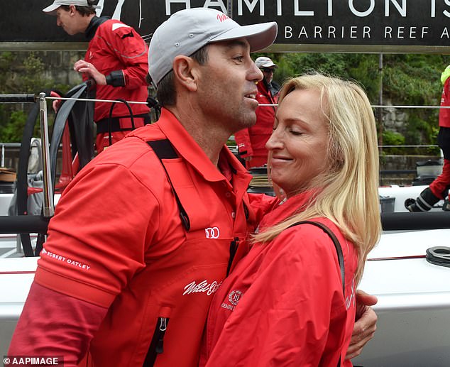 Ms Meakes purchased the Network Seven-leased Balgowlah property for Bruce Lehrmann with his then partner Mark Richards for $2.45 million in 2019. Richards won line honors in the Sydney to Hobart yacht race in Wild Oats XI. The former couple appears in the photo in 2015.