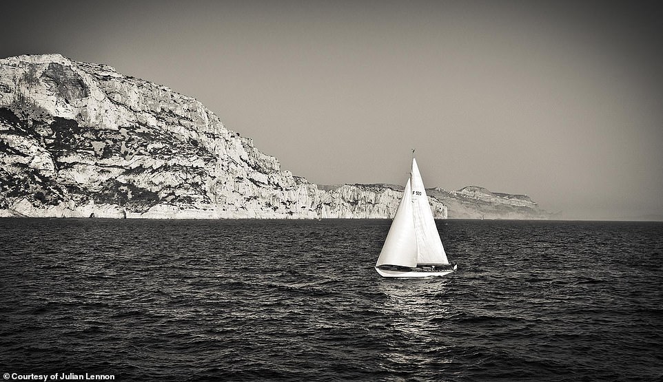 Above, a photograph from one of Lennon's photographic series called 'Calanqués'. He said: 'They invited me on a yacht for a few days, to clear my head, since I had a lot of things on my mind, I didn't realize, I was entering another world, like I had never seen before.' '