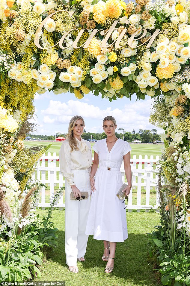 Royal blood: Princess Diana's nieces Lady Amelia Spencer and Lady Eliza Spencer attended the Cartier Queen's Polo in Egham on Sunday