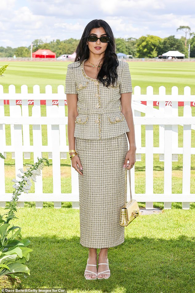 Golden girl: actress and influencer Nikkita Chadha was among those attending the polo event