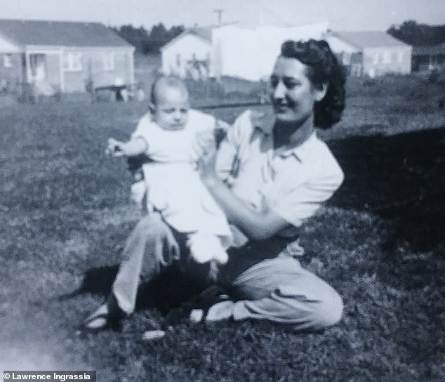 Lawrence's mother Regina with baby Paul in 1950. Paul succumbed to pancreatic cancer in 2019, after battling lung cancer at age 45 and prostate cancer at age 52.