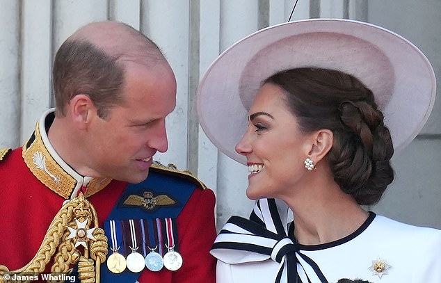 William and Kate's (pictured during the Trooping the Color ceremony) instinct when the seriousness of their situation arose was to protect their family.