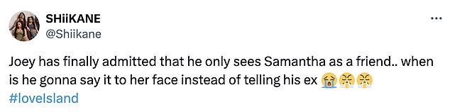 1718575614 548 Love Island fans warn Samantha to start packing after Joey