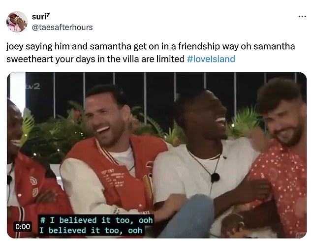 1718575615 411 Love Island fans warn Samantha to start packing after Joey