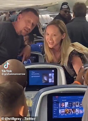 A woman sparked an argument over plane etiquette after getting into a shouting match with a fellow passenger when she accused them of 