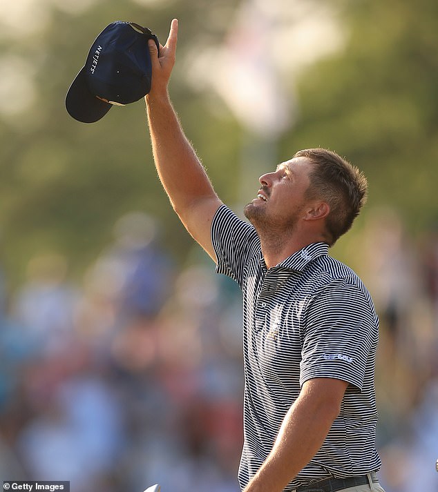 After his dramatic triumph at Pinehurst, DeChambeau looked up and pointed to the sky.