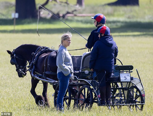 Sophie, 59, was dressed casually in blue jeans and a gray sweater with her blonde hair tied back.