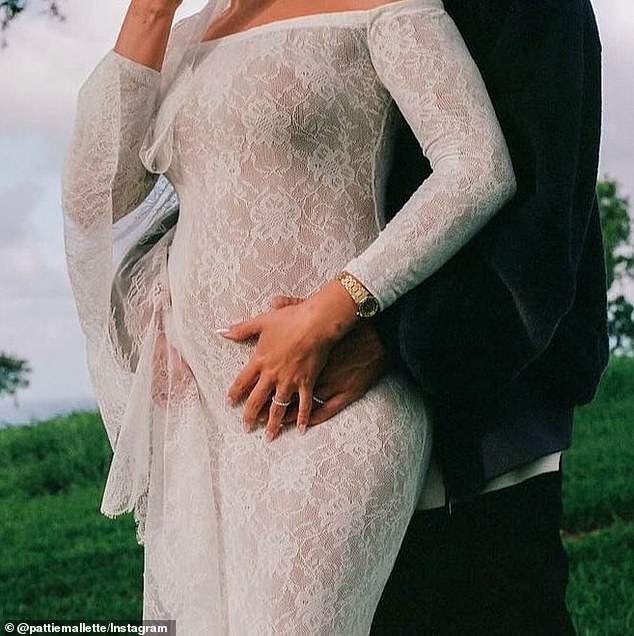 The cover photo, which shows Hailey in a white lace dress, was taken from the photo shoot used for her pregnancy announcement that was published on May 9.