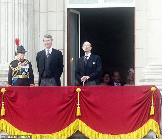 Lady Gabriella watched the RAF pass by with her brother, Lord Frederik Windsor, and his wife, Sophie Winkleman.