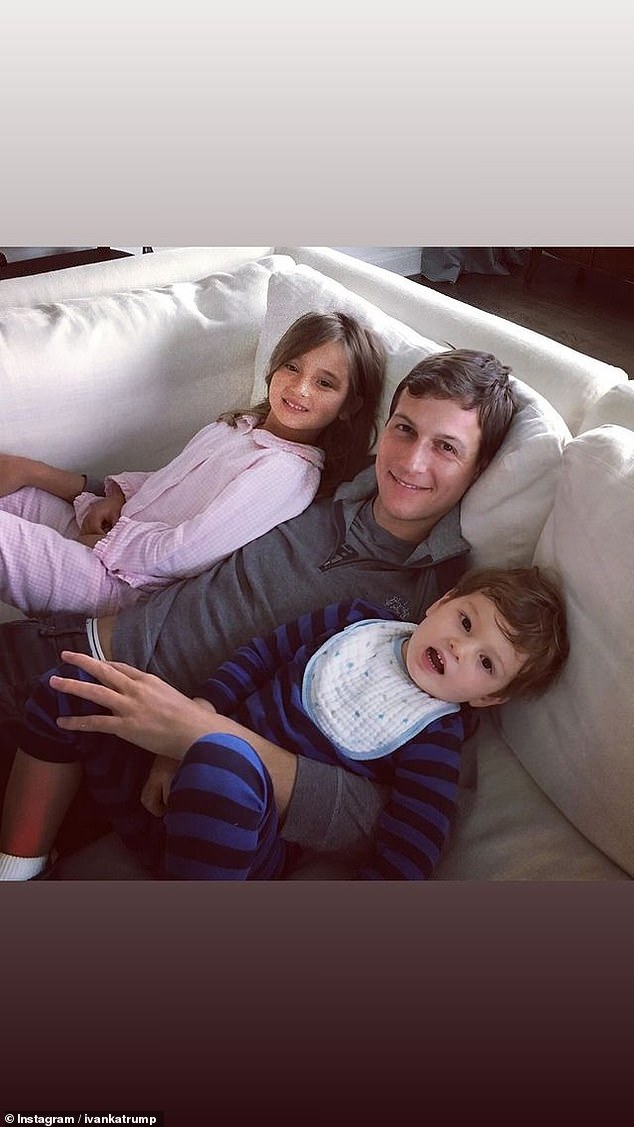 An image shared on Father's Day by Ivanka Trump shows Jared with his children Arabella and Joseph on a couch