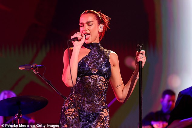 British-Albanian star Dua Lipa, whose third album Radical Optimism was released in May, also comes in third place.