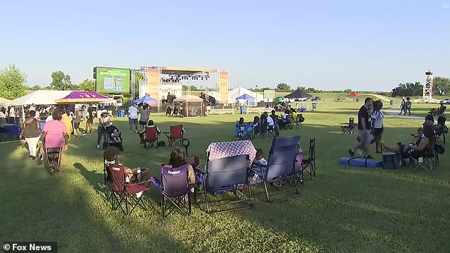 Photos show how hours before, families and others attended a musical performance in the picturesque park.