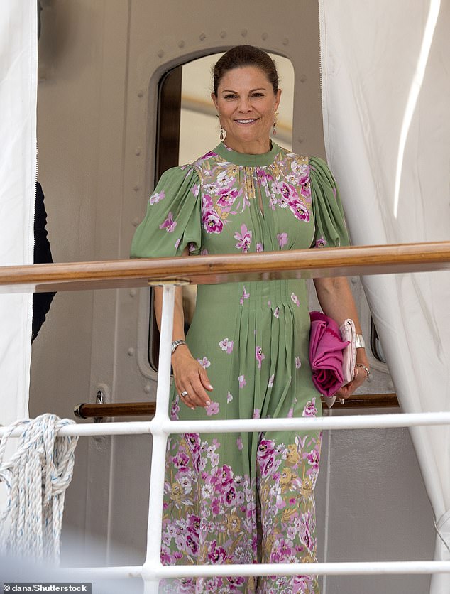 The birthday party on the boat was a glamorous affair, with the Swedish royals wearing formal attire to celebrate Queen Silvia's big day.