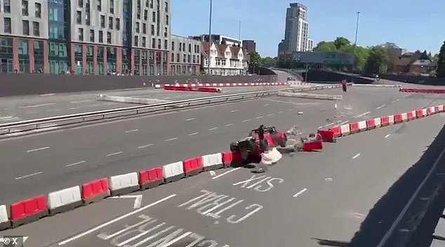 Neither the driver nor the marshal were injured in the accident which reportedly took place at the BARC MotoFest event in Coventry.