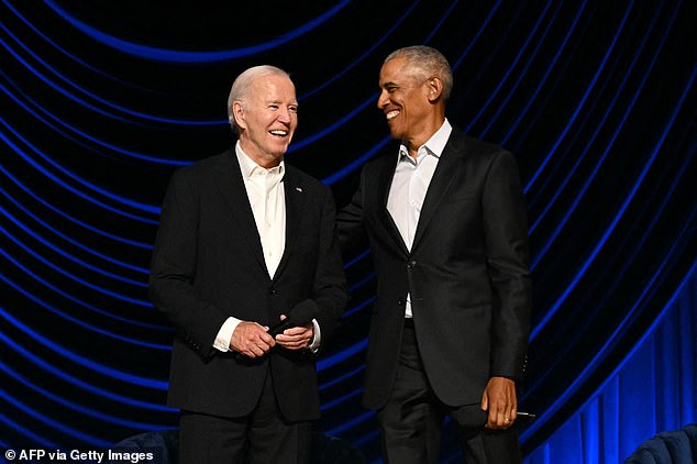 President Joe Biden was joined by former President Barack Obama at a star-studded fundraiser that night, raising more than $30 million to go toward Biden's re-election bid against former President Donald Trump.