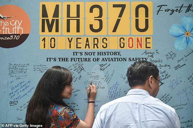 Marking 10 years since MH370 disappeared without a trace, up to 500 relatives of the victims lost on the flight gathered at a shopping mall in the Malaysian city of Subang Jaya for a service on March 8, 2024.