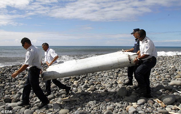 A piece of the wing of MH370 found in Réunion, a French island east of Madagascar, in July 2015.