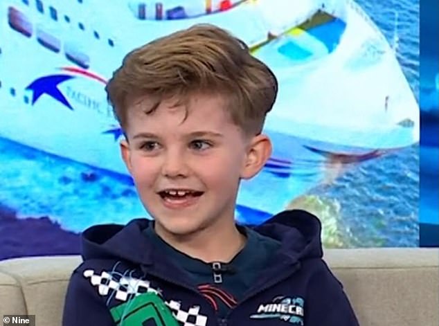 Sylvia and her co-host David Campbell interviewed father-son duo Laddie (pictured) and Lehmo on Monday after a video of them telling jokes on a cruise ship went viral.