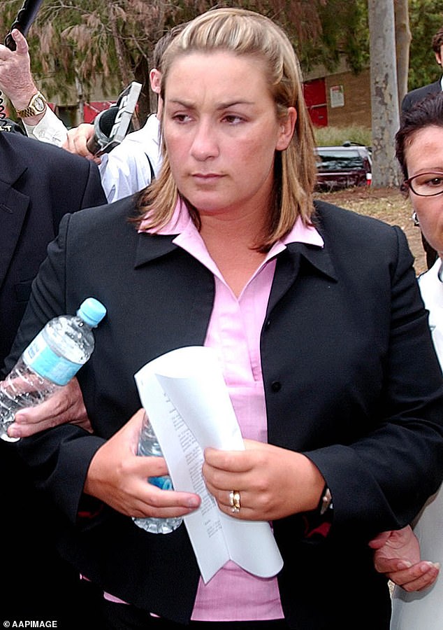 Keli Lane is pictured attending the coroner's inquest into Tegan Lane's disappearance in 2006. Four years later she would be found guilty of Tegan's murder.