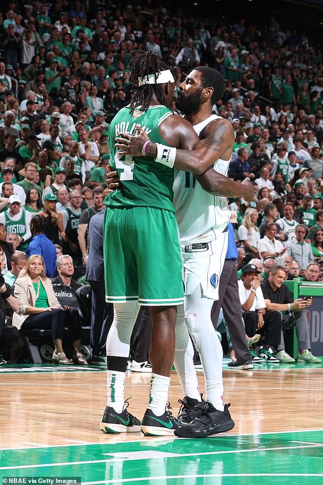 Kyrie Irving congratulated his Celtics foes once he had the result before leaving the court.