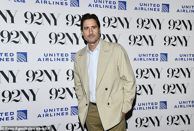 Actor Luke Wilson, 52, who plays the role of Matthew Van Weyden in the film, was photographed wearing a khaki coat and brown pants at the screening.