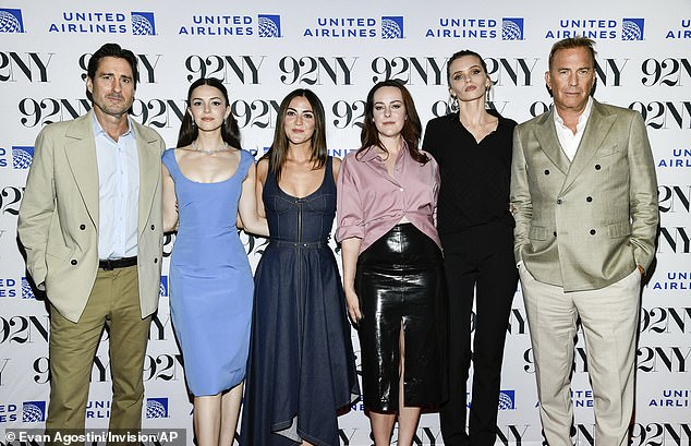 Wilson, Ella Hunt, Fuhrman, Malone, Abbey Lee and Costner posed at the screening