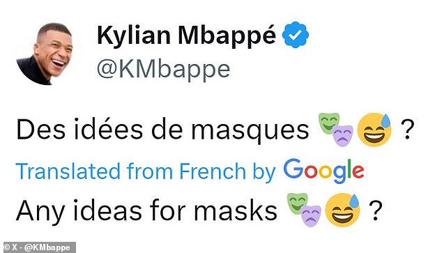 Mbappé took to social media in the early hours of Tuesday to downplay the incident.