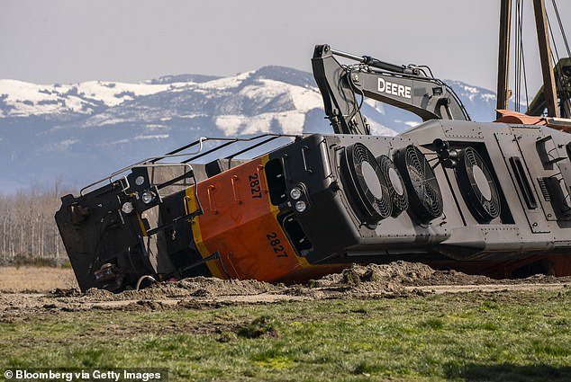 It is estimated that the train spilled 3,100 gallons of diesel fuel near Padilla Bay.