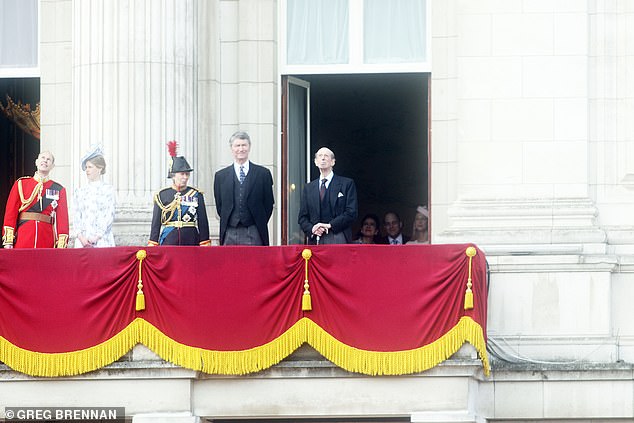 Lady Gabriella Windsor made her first public appearance following the tragic death of her husband, Thomas Kingston, in Trooping the Color (pictured), but kept a low profile.