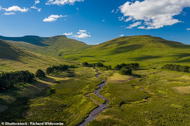 The Brecon Beacons, a sprawling mountain range in Wales, are sixth on the list with 22 percent of the vote.