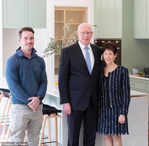 Pictured: Brendan Howe (left) with Governor General David Hurley and his wife Linda.