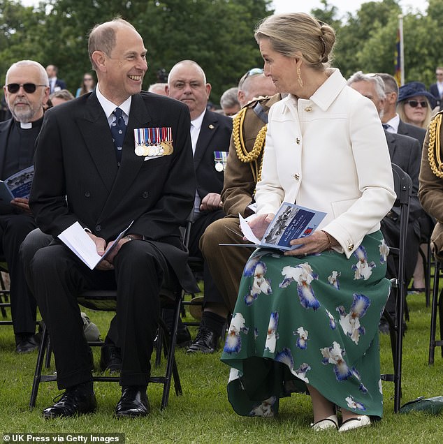 The couple attend a D-Day commemoration service for veterans in Alrewas, Staffordshire.