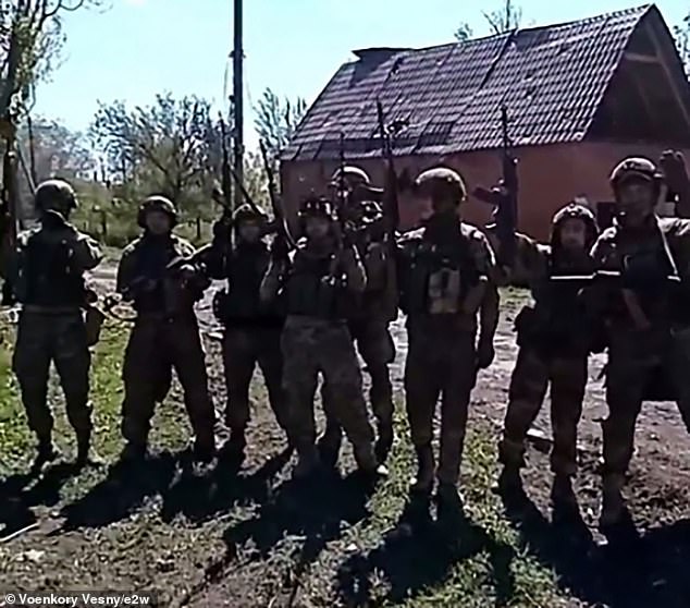 File image showing Russian troops in the occupied Donetsk region in eastern Ukraine.