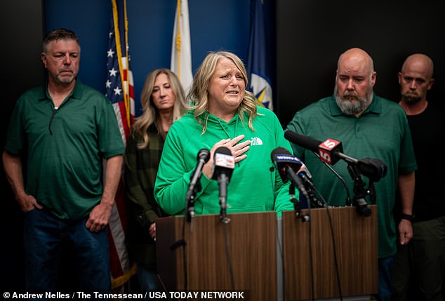 Michelle Strain Whiteid, the heartbroken mother of Riley Strain, broke her silence at a news conference just hours after her 22-year-old son was found dead in a river eight miles from where he disappeared in Nashville.