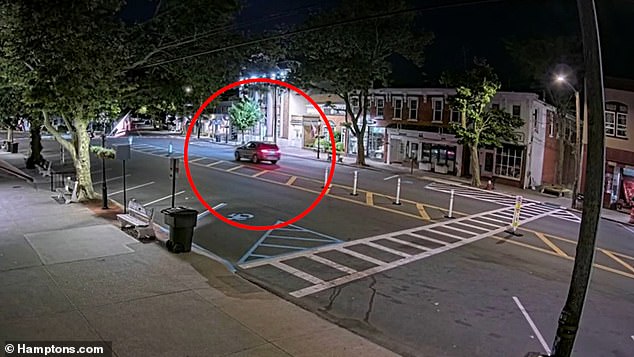 Since then, footage from nearby surveillance cameras has also emerged showing his BMW driving through Sag Harbor in the early hours of Tuesday.